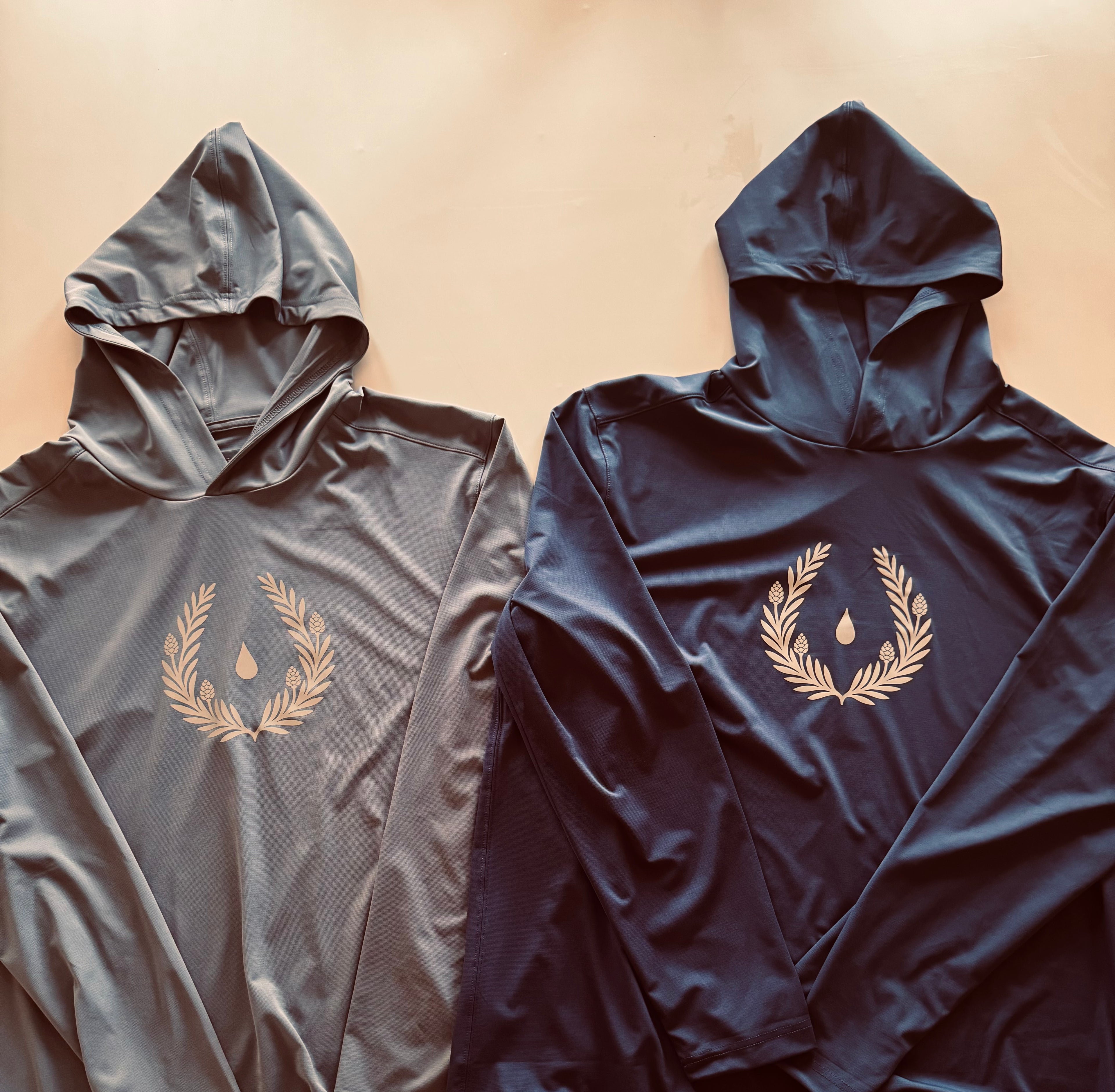 Silent Signal lightweight hoodie— Blue/Grey